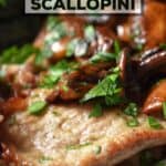 Veal scallopini on a plate.