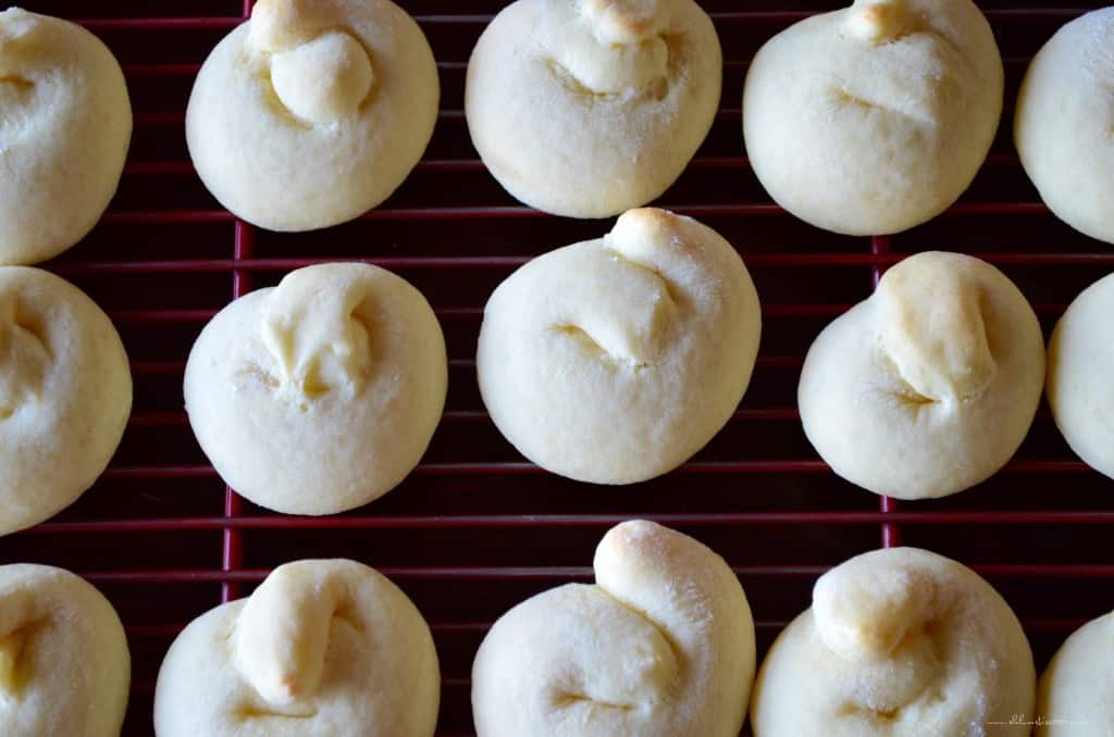 An overhead photo of unglazed lemon cookies.