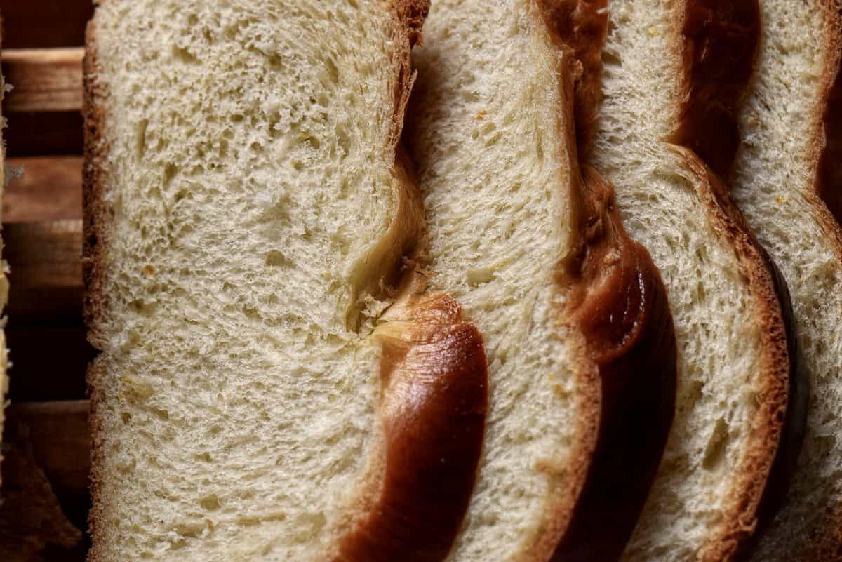 Sliced Italian Easter bread.