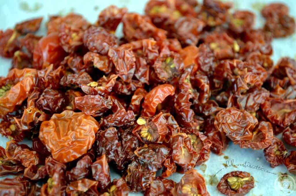 A pile of sun dried cherry tomatoes.