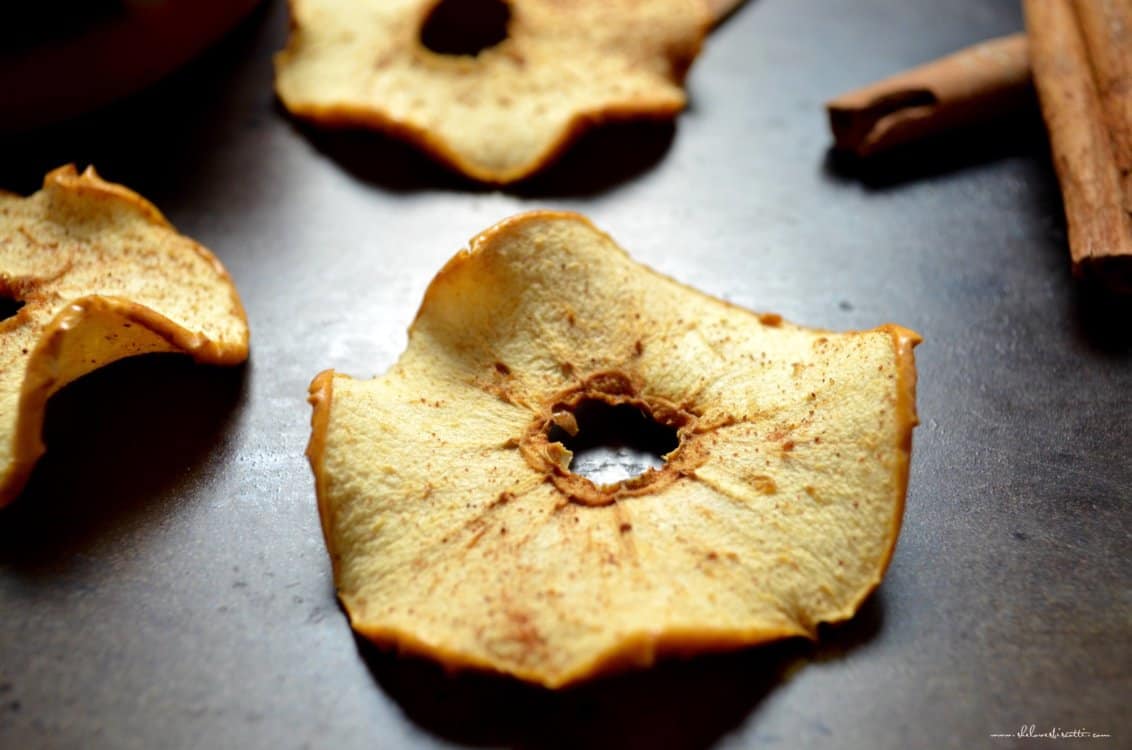 A single Baked Apple Chip.