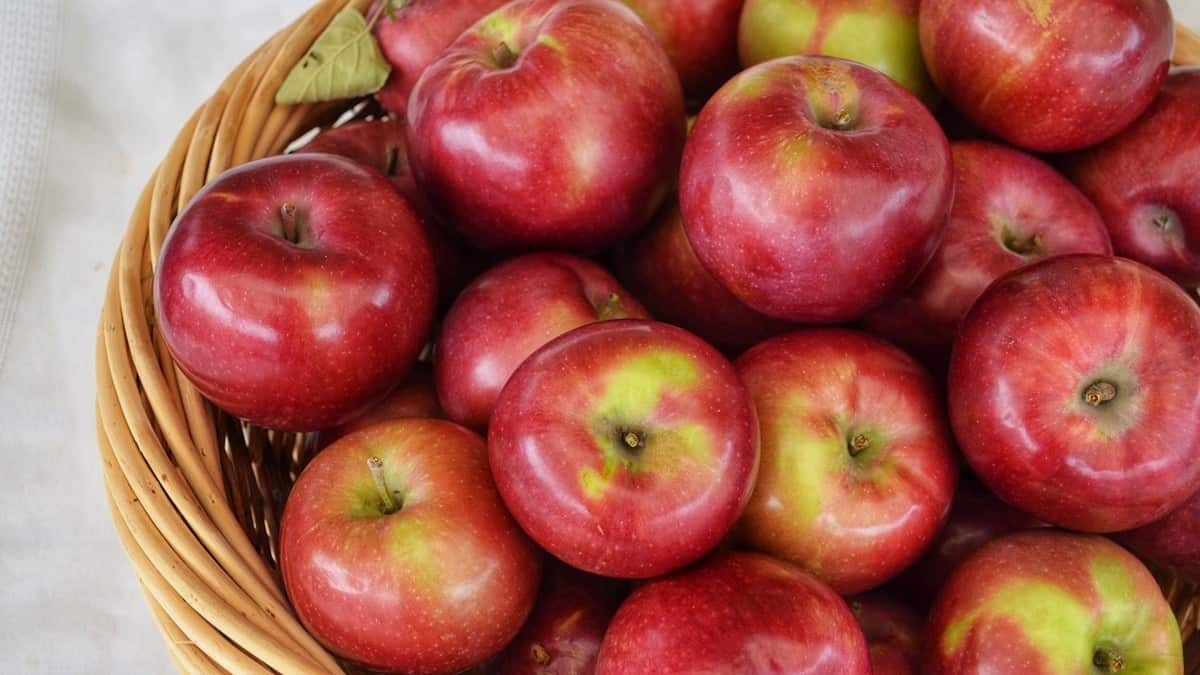 A basket of red apples.
