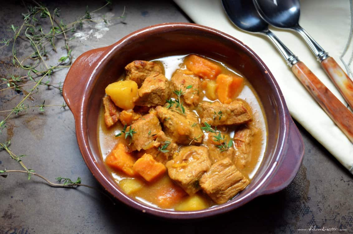 A bowl of Easy Vegetable Veal Stew