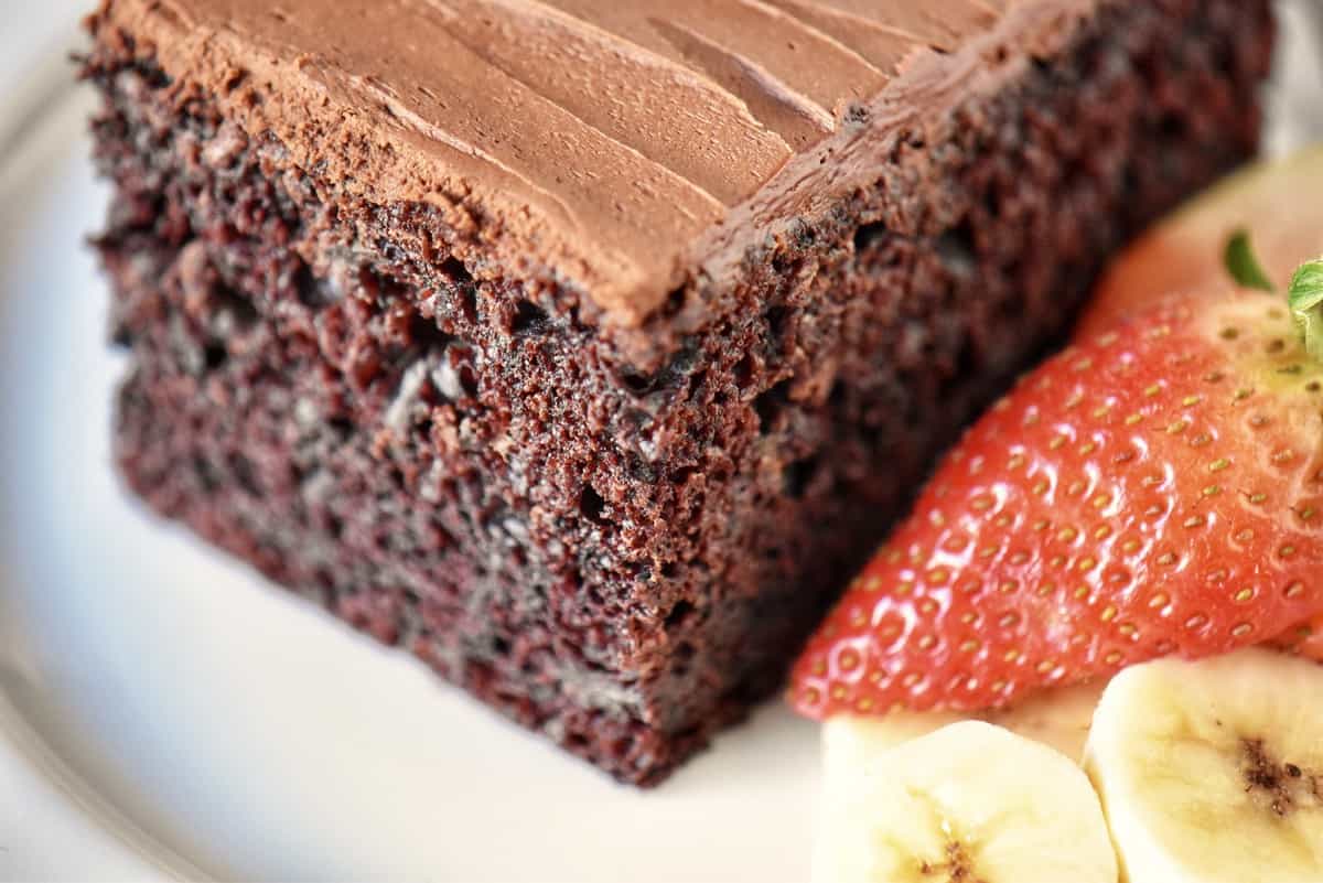 A close up of the Chocolate Banana Cake.