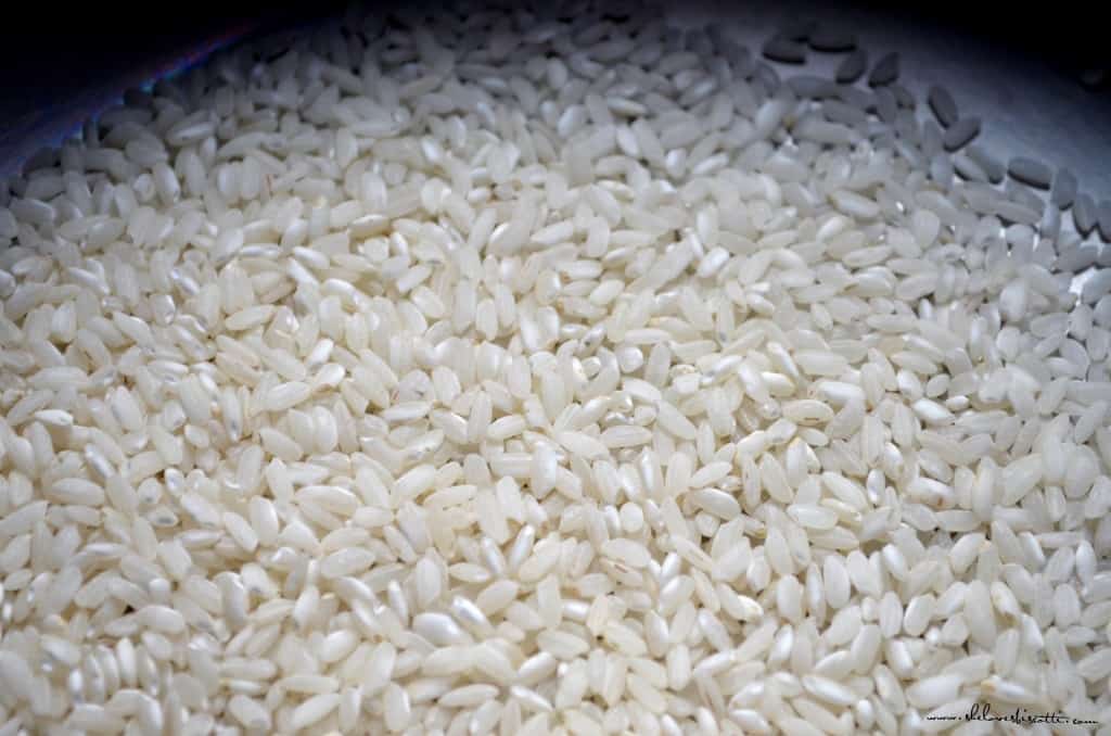 A close up of arborio rice.