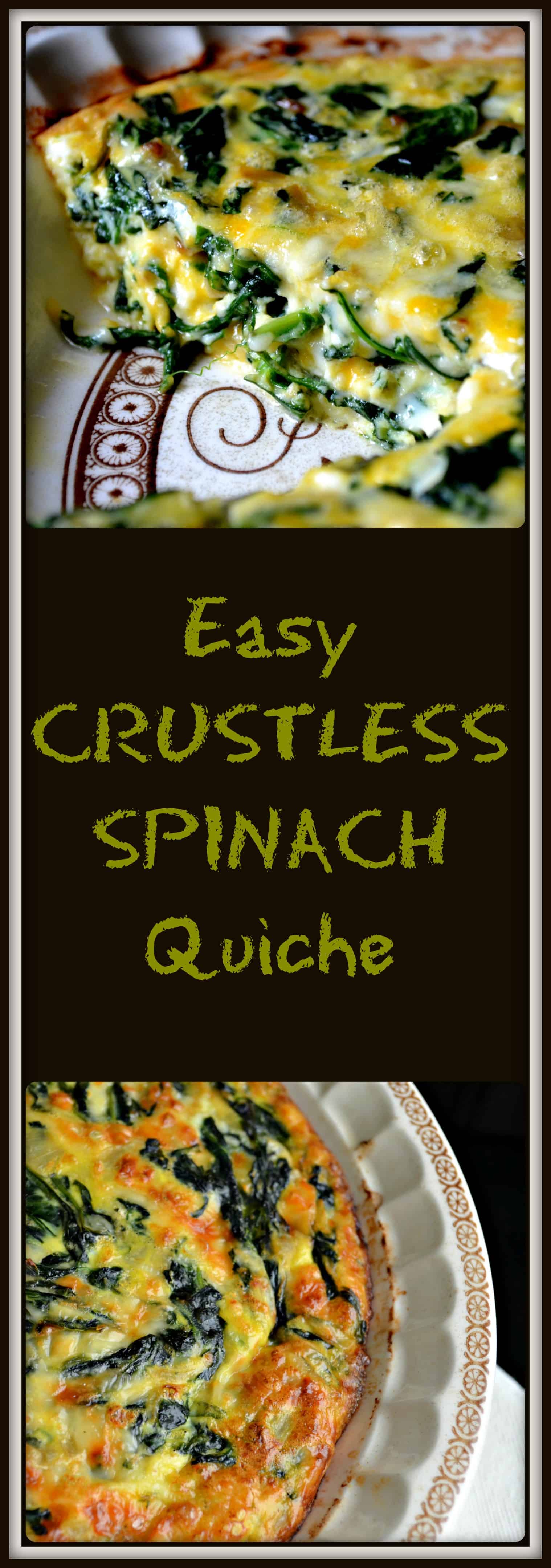 Simple Easy Crustless Spinach Quiche - She Loves Biscotti