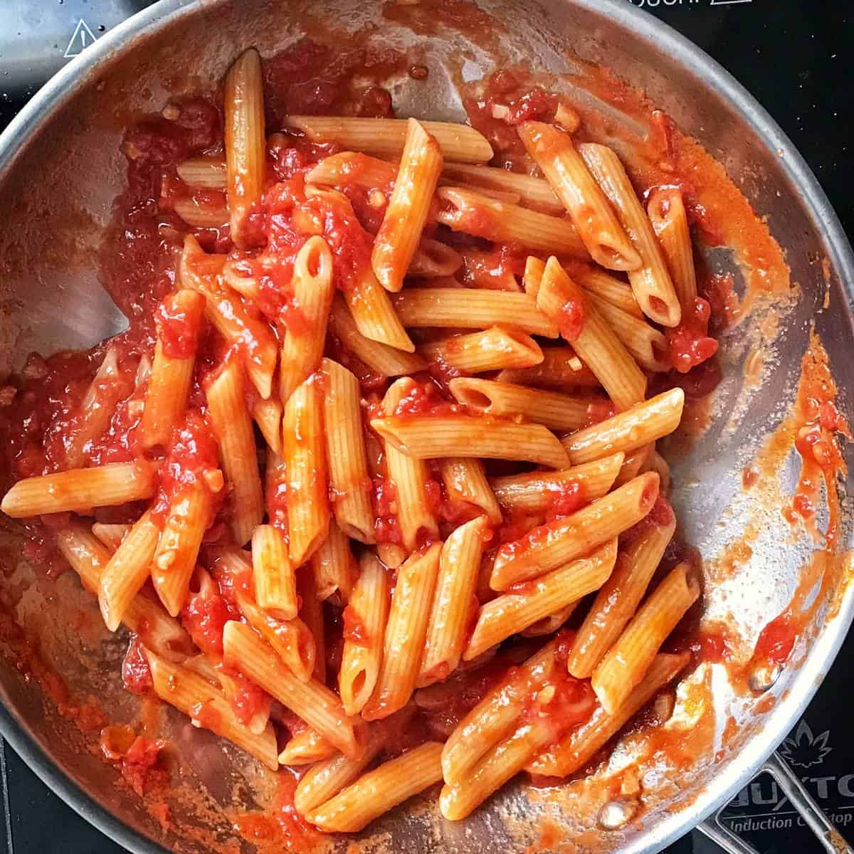 Italian pasta recipe with arrabbiata sauce.