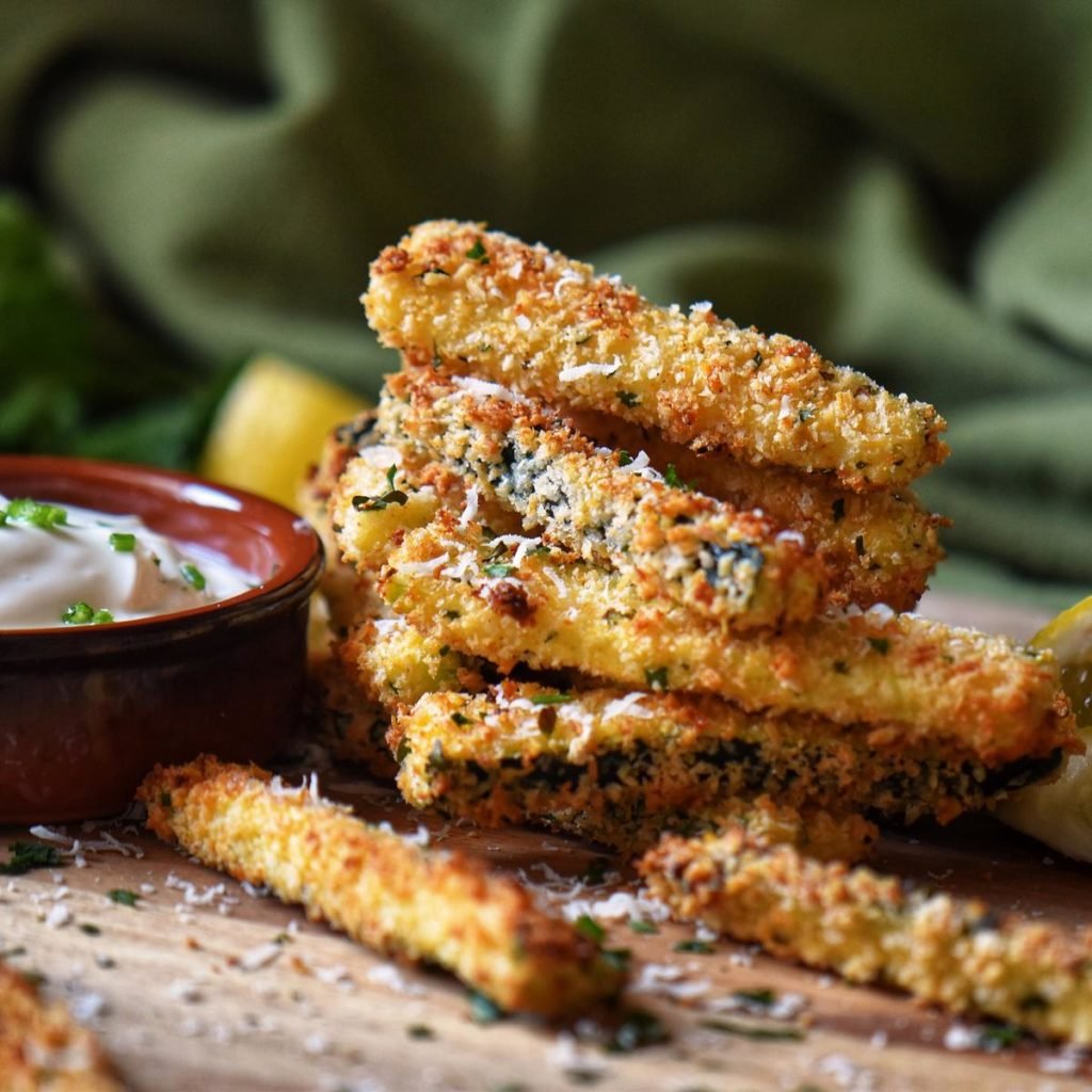 Baked Parmesan Encrusted Zucchini Sticks