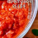 A bowl of freshly made Marinara Sauce.