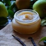 Vanilla Pear butter portioned in a jar.