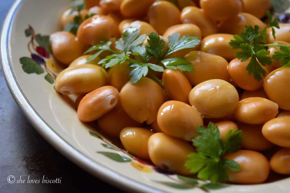 A plate of Italian Lupini Beans