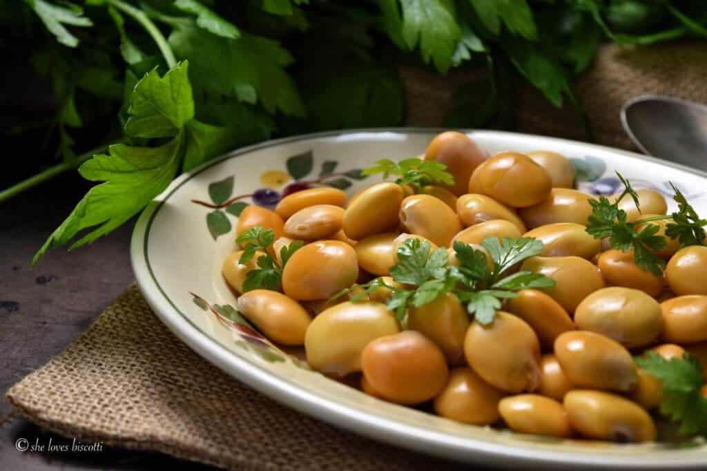 A plate of Italian Lupini Beans