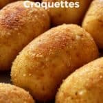 A close up shot of the crispy texture of an Italian Potato Croquettes.