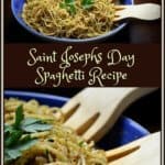 A photo collage of Saint Josephs Day Spaghetti.