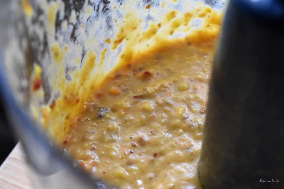 A closer look at the orange date puree.
