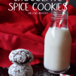 Italian Chocolate Spiced Cookies are stacked before a glass of milk.