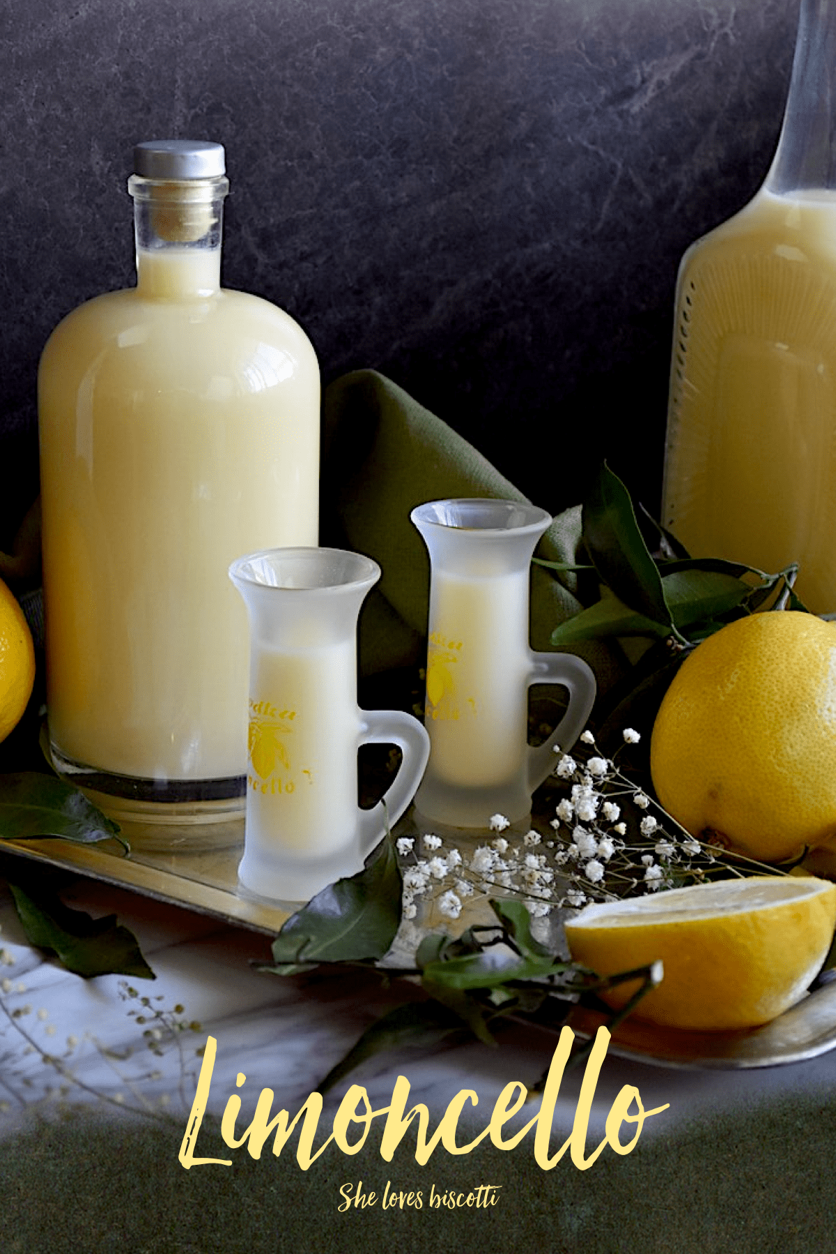Limoncello Cream is a wonderful Italian liquor, flavored with lemons. It's also a great ingredient to use in baking. #Italianliquor #homemade #diy #limoncello #lemons