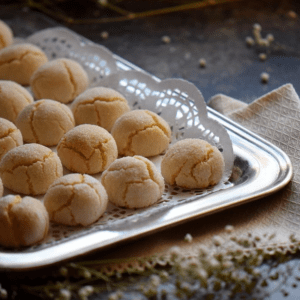 A tray with Soft Amaretti Cookies