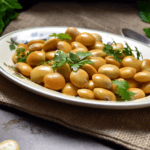 Italian Lupini Beans ready to be served,in a plate.