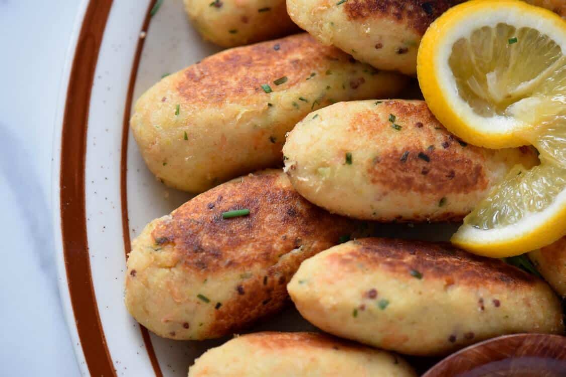 A close up of the Best Salmon Croquettes.