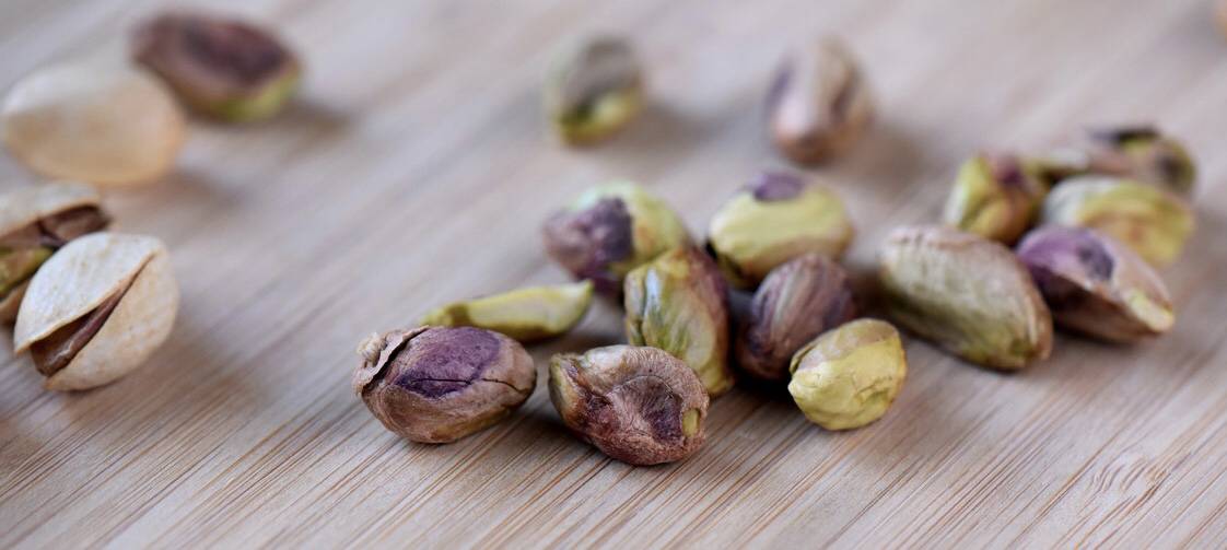 Roasted pistachios required for this whipped ricotta crostini recipe.