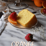 A piece of orange chiffon cake.