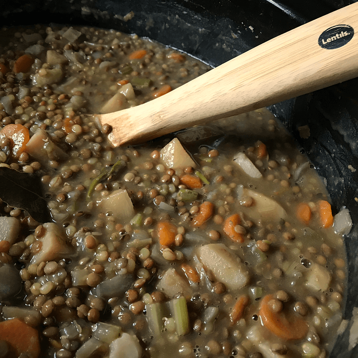 Meal Prep Italian Slow Cooker Lentil Stew is ready to be served.