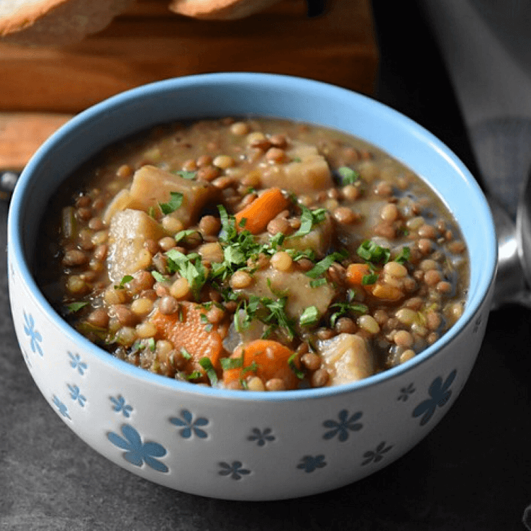 Meal Prep Slow Cooker Lentil Stew Recipe - She Loves Biscotti