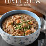 A bowl of hearty and nutritious lentil stew.