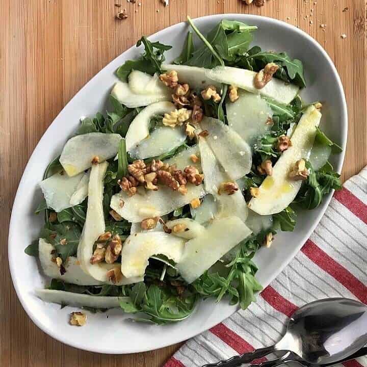 Pear Arugula Salad With Toasted Walnuts She Loves Biscotti