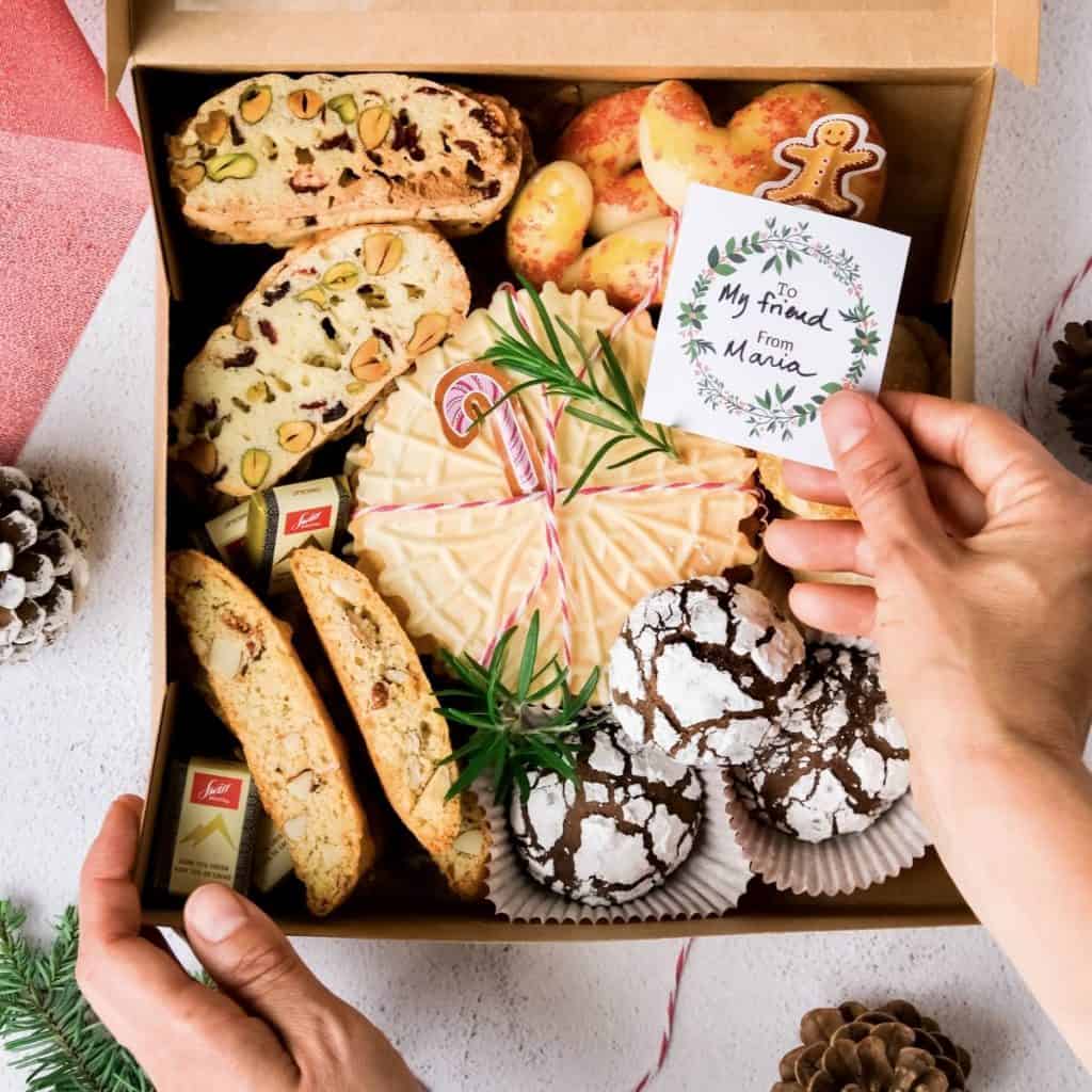 The best Italian Christmas cookies in a cookie box.