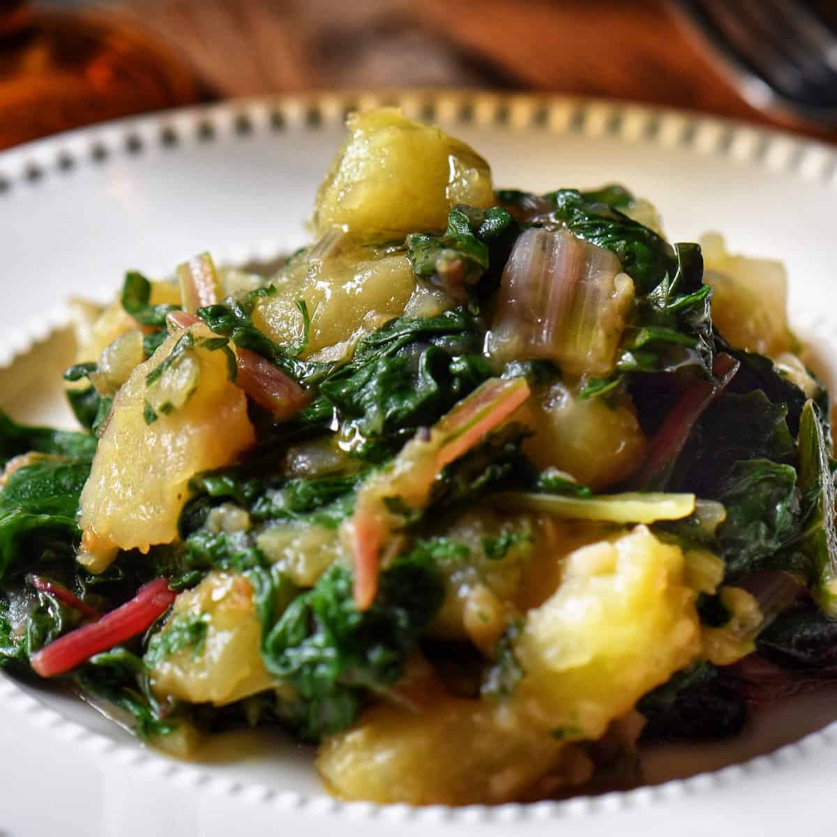 Swiss Chard Recipe With Potatoes She Loves Biscotti