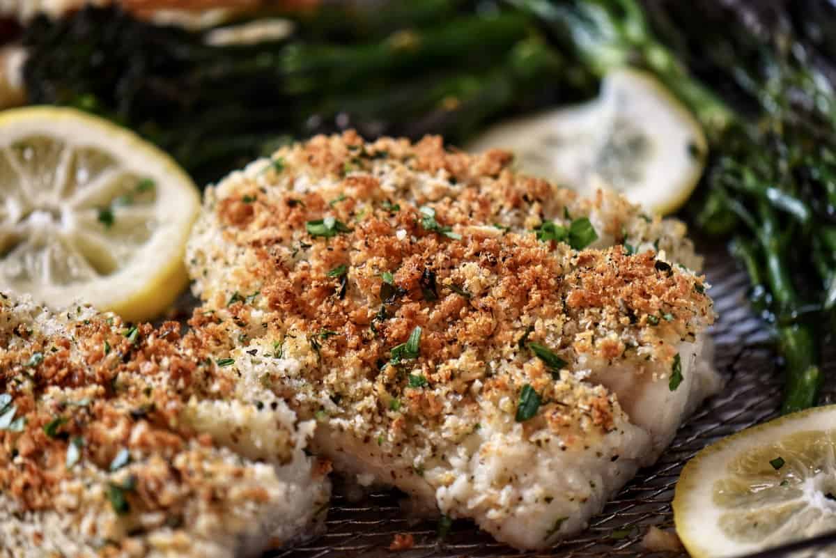 Panko encrusted air fryer cod.