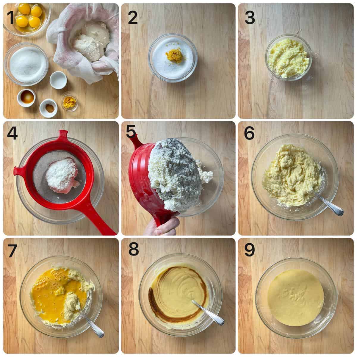 Step by step process on how to make the ricotta filling for Easter grain pie. 