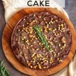 An overhead photo of an Italian chestnut flour cake.