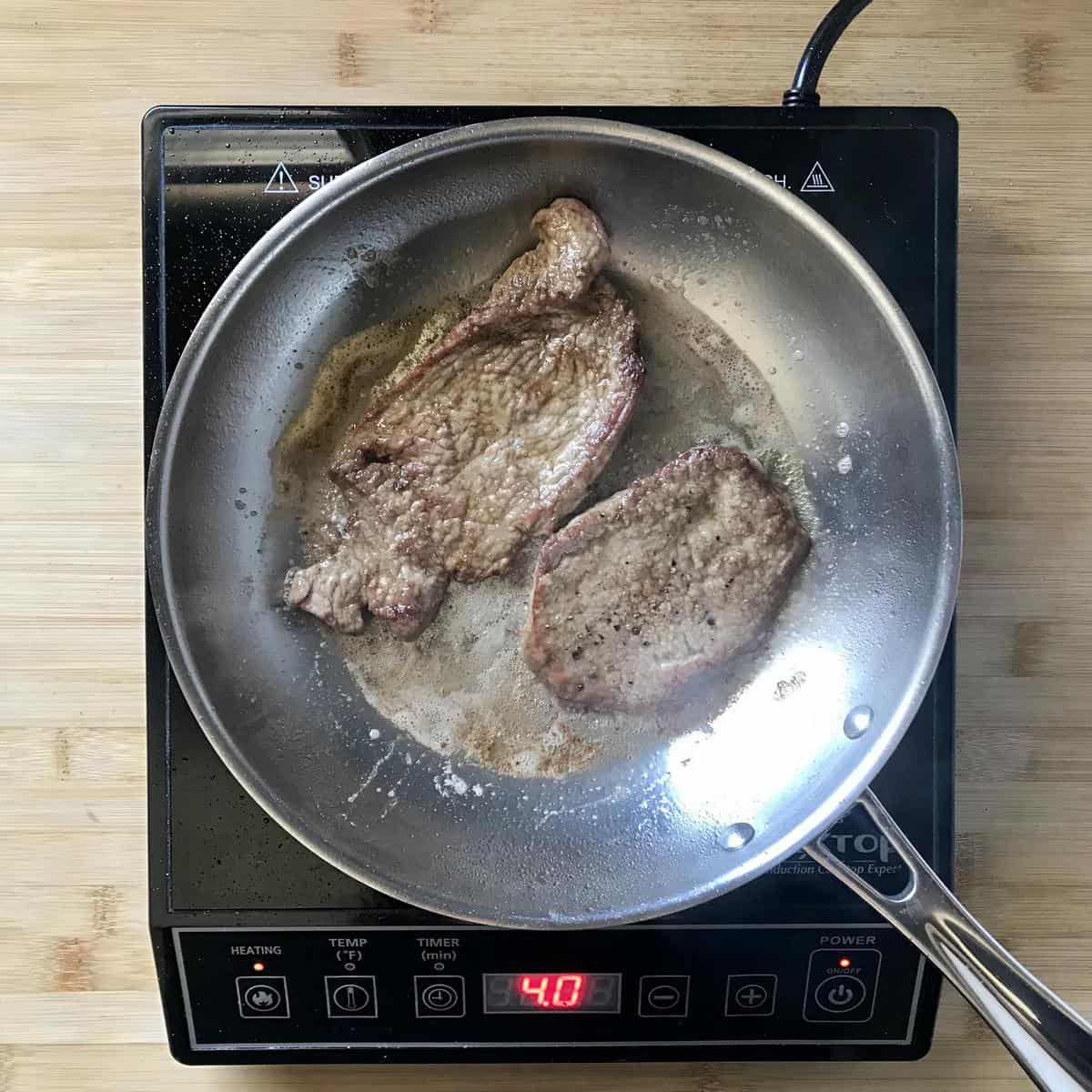 Pan fried veal scallopini.