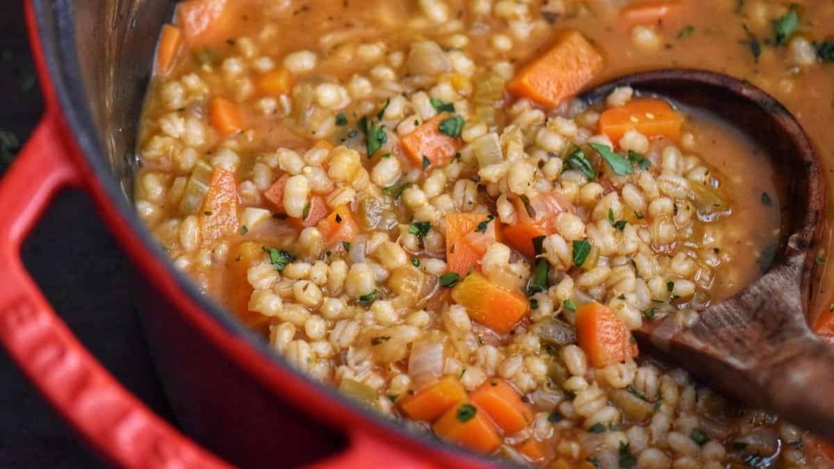 Easy Vegetable Barley Soup Recipe She Loves Biscotti