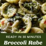 Italian Broccoli Rabe pasta in a pan.