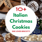 A photo collage of Christmas Italian cookies.