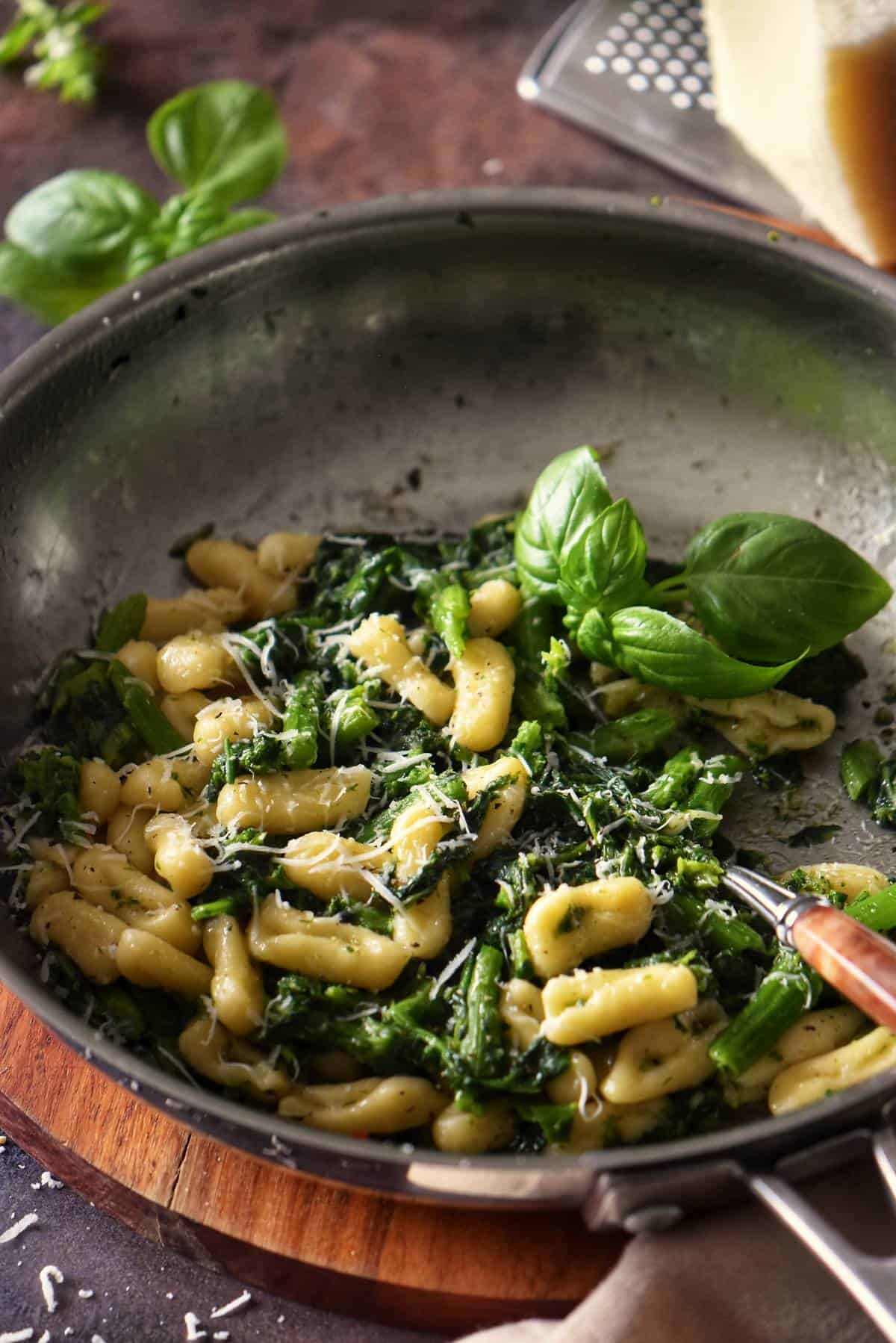 A plate of Homemade Italian Broccoli Rabe Cavatelli Pasta