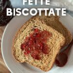 Italian breakfast toast with grape jelly on a white plate.