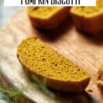 A close up of the earthy colors and texture of pumpkin biscotti.