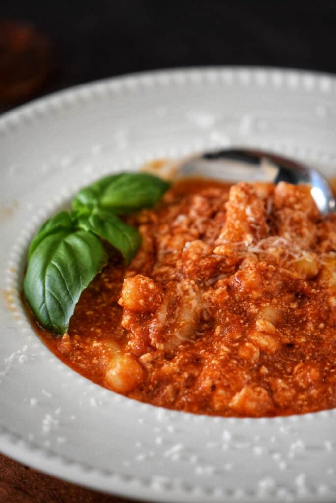 Cavatelli with tomato ricotta sauce