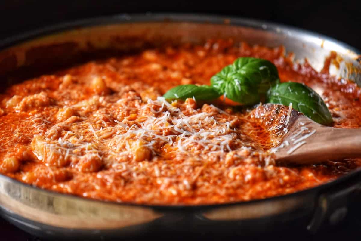 Cavatelli with tomato ricotta sauce