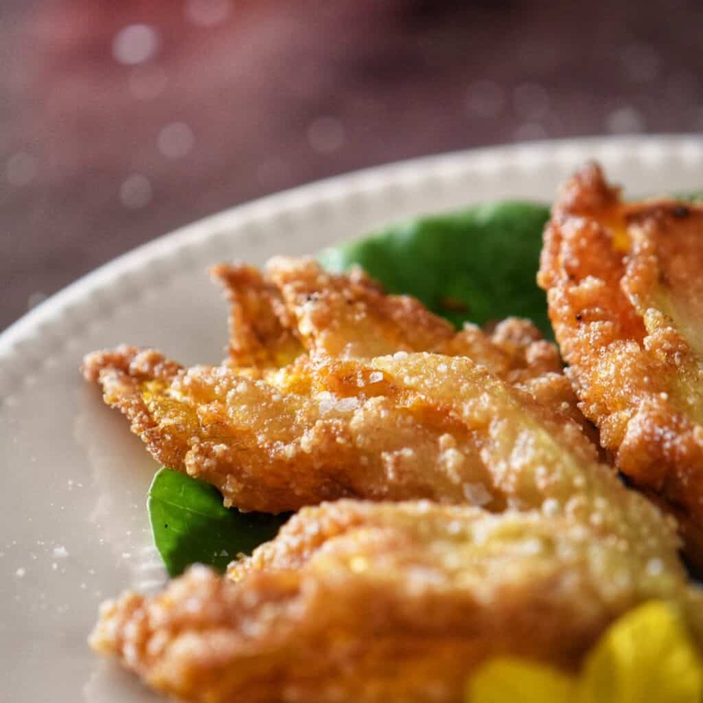 Perfectly Crispy Fried Zucchini Blossoms Recipe She Loves Biscotti