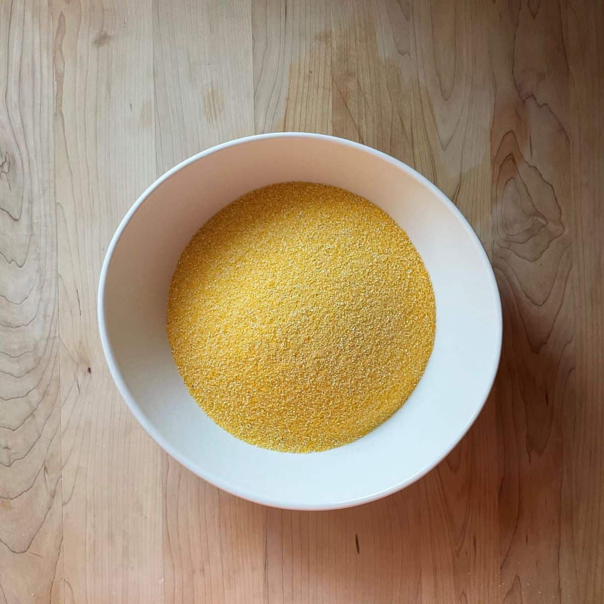 Cornmeal in a bowl.