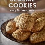 Italian sesame cookies on a platter.