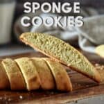 A Pinterest pin of sliced anisette sponge cookies.