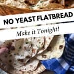 Soft, flexible quick flatbread made with four simple ingredients.