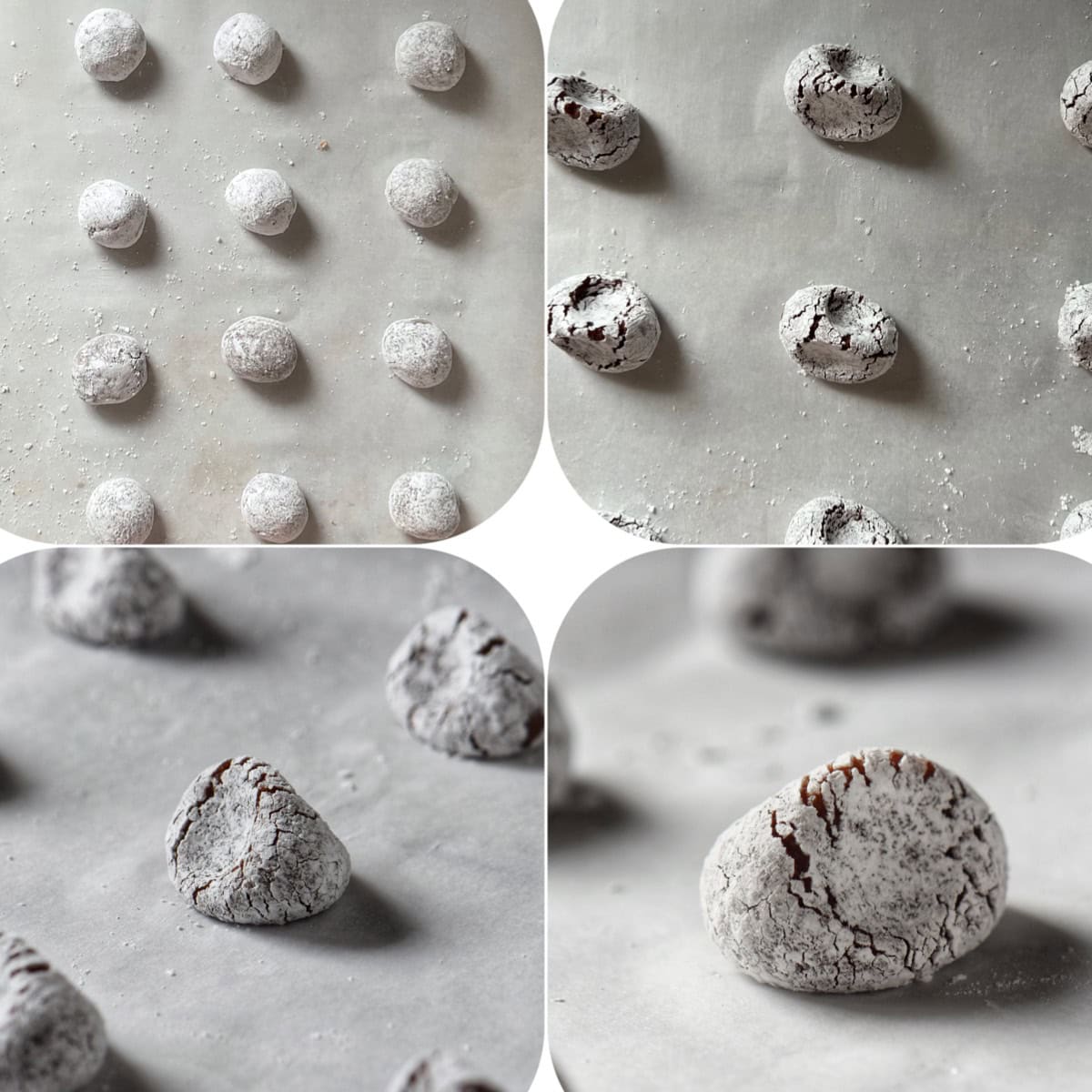 Before and after photos of the dough being pinched